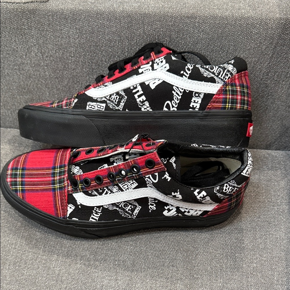 Vans women’s Plaid and Graphic Beetlejuice Vans